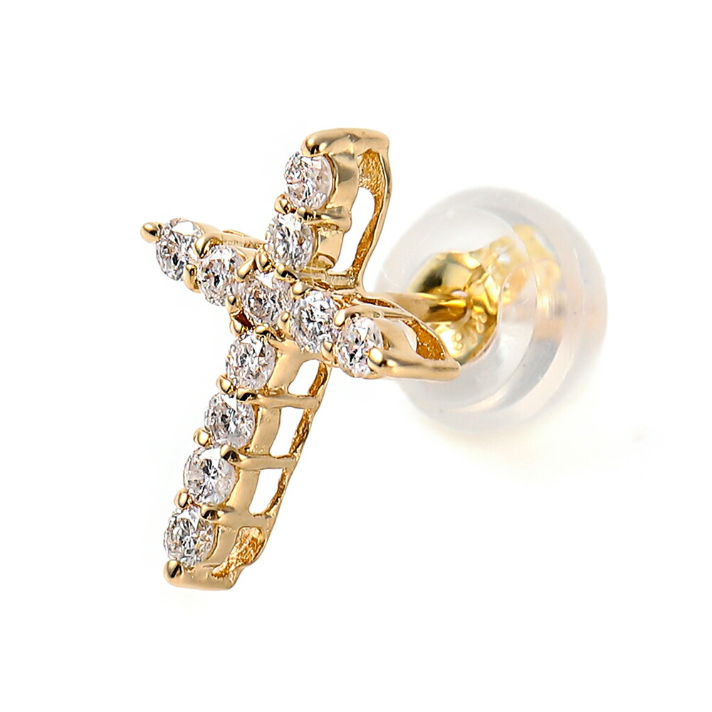 楽天市場】18金 ダイヤモンド メンズ ピアス 18k イエローゴールド