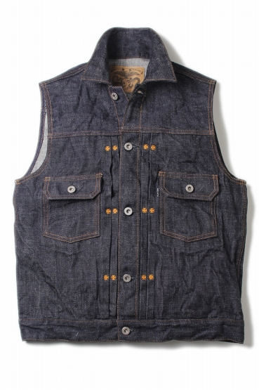 ViSE CLOTHiNG / Cross Denim Vest 1st 〔Blue〕