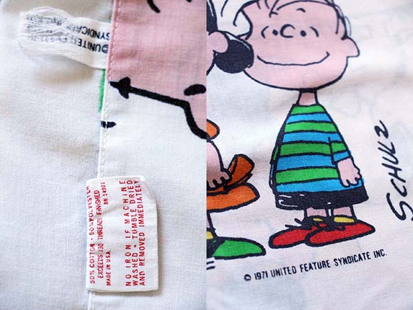 70s USA製 スヌーピー フラットシーツ - Sixpacjoe Web Shop