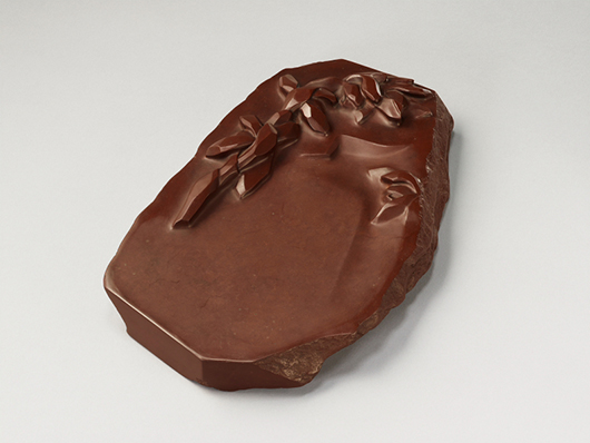 ⭕️赤間硯 特殊研 「芽」 名工 堀尾卓司 玉弘堂 美品 昭和47年作品