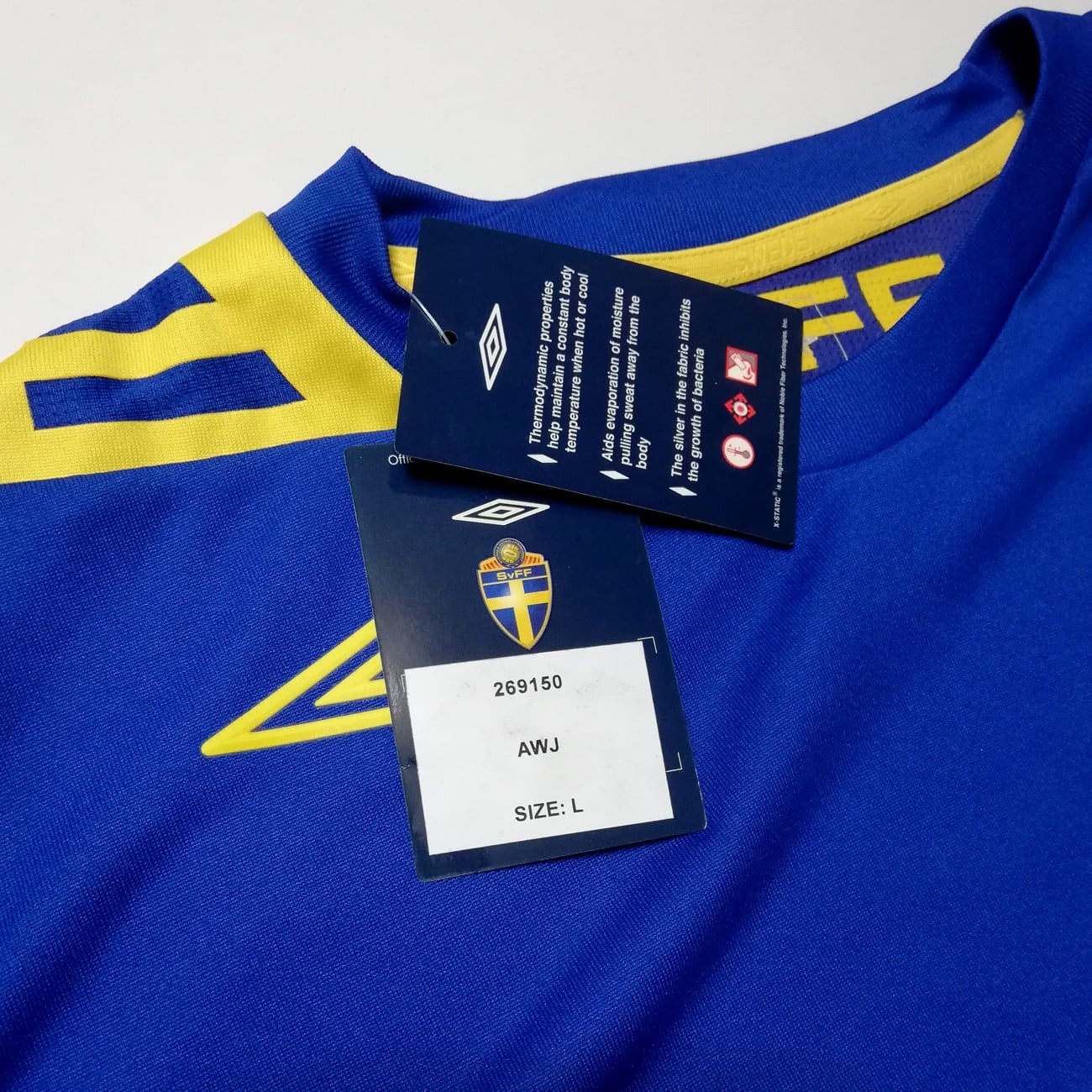 スウェーデン代表 2006 Umbro アウェイ長袖 ユニフォーム（インポートL