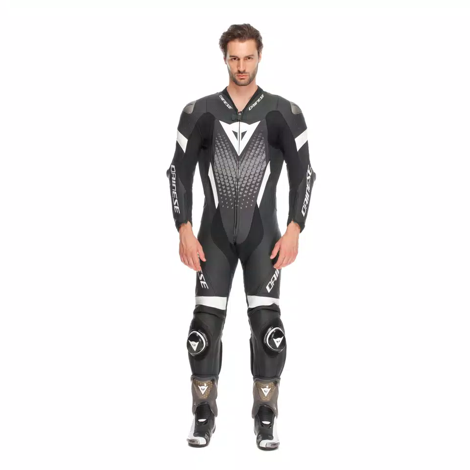 LAGUNA SECA 6 - PERFORATED ONE-PIECE LEATHER RACING SUIT | BLACK