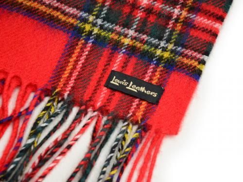 Lewis Leathers/ルイスレザーズ】 マフラー/WOOL SCARF レッドタータン