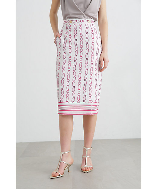 ◇チェーンプリントタイトスカート（0314120504