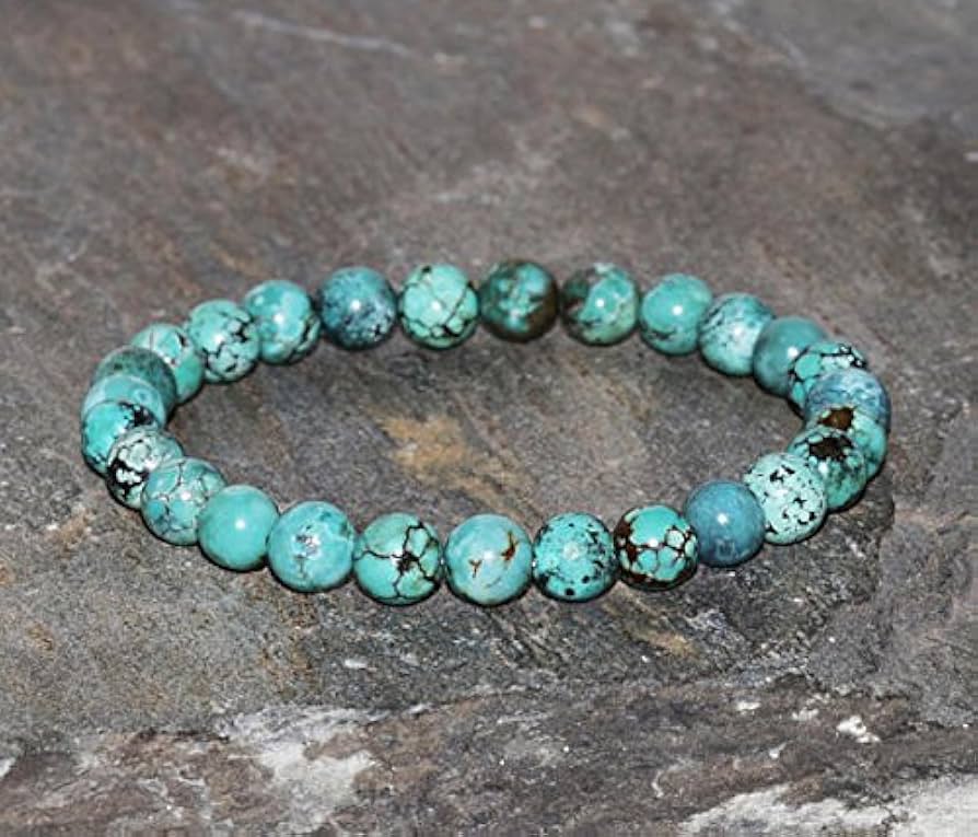 Amazon.co.jp: JP_Beads ターコイズブレスレット 本物の6.5mm 天然