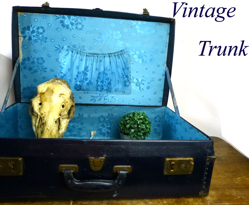 アンティーク ビンテージ トランク オールドスーツケース(紺