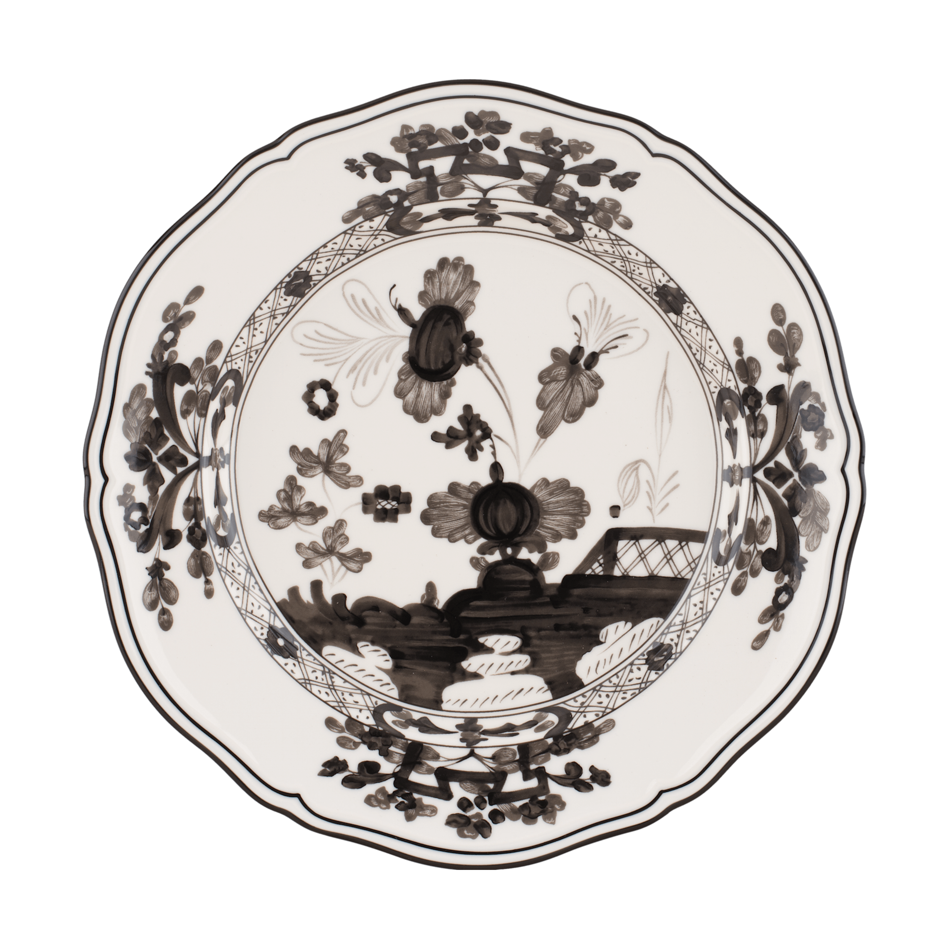 Iris blue flat plate in porcelain | GINORI 1735