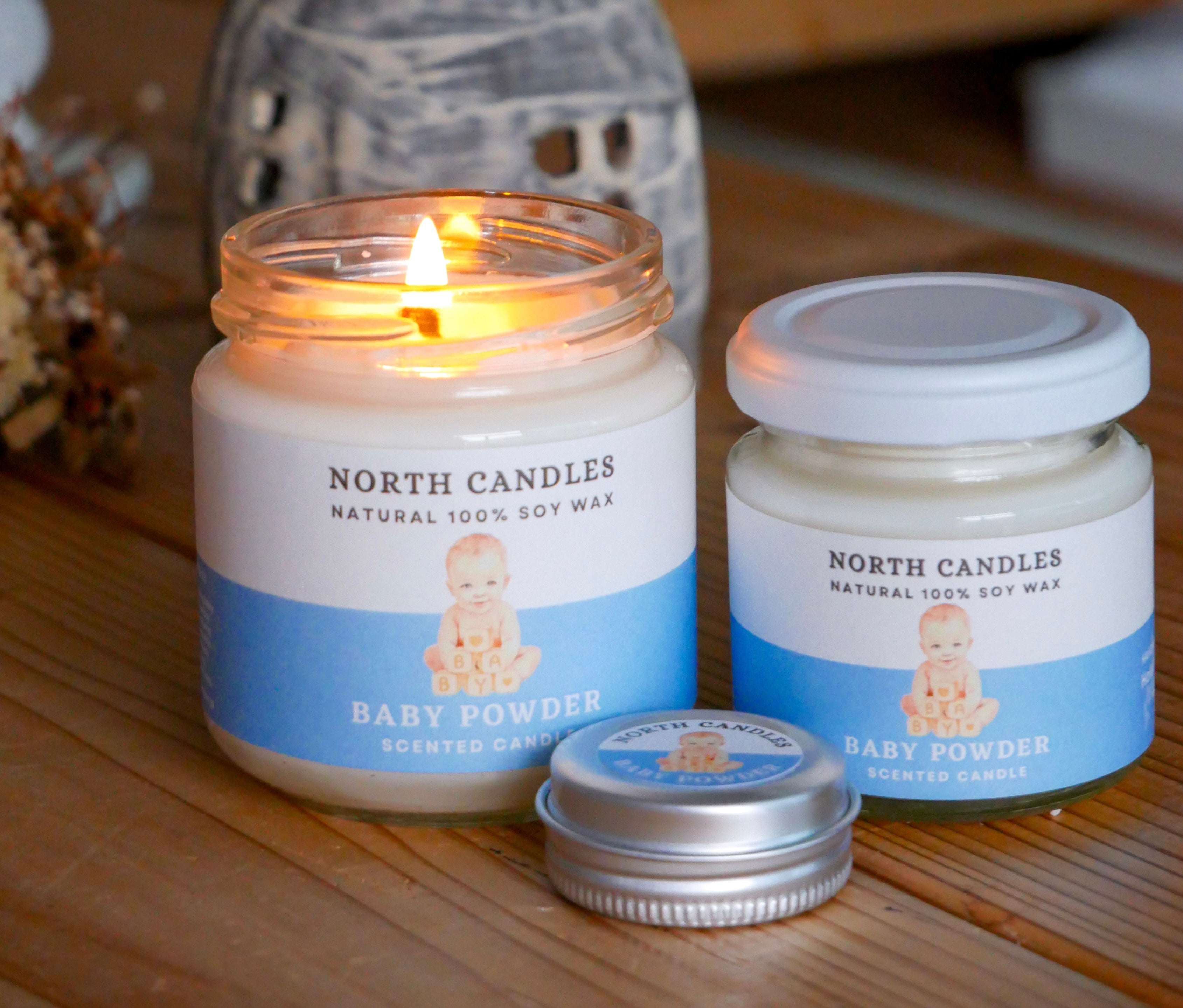 ベビーパウダー ビンキャンドル – North Candles