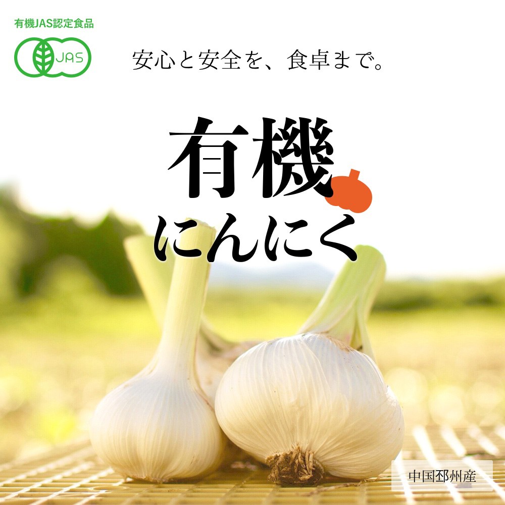 2025年度産 有機にんにく 1kg×1ネット 中国産(中国規格3Lサイズ/1kg