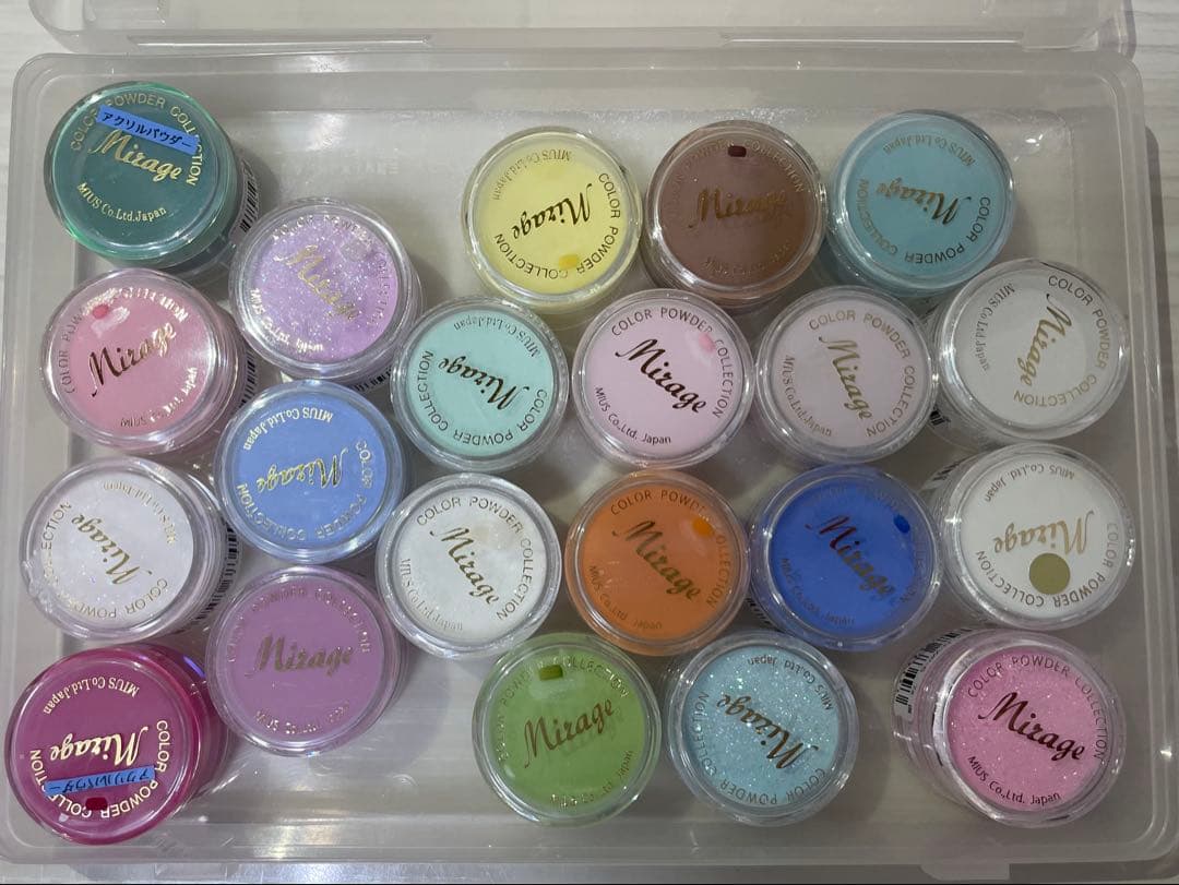 Mirageアクリルパウダー ミラージュ アクリルパウダー 12色セット(3.5g) N/DV・SL / nail mius
