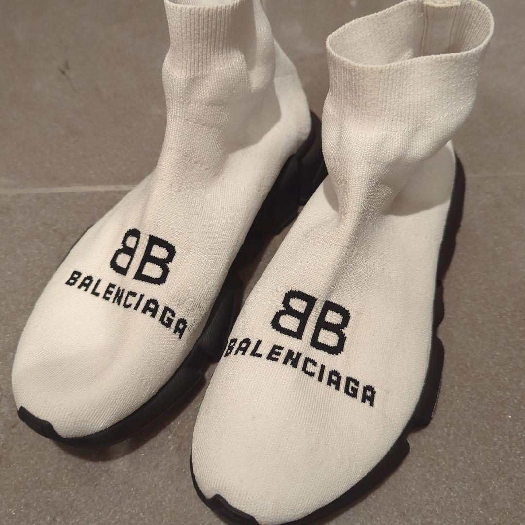 BALENCIAGA ホワイト ソックススニーカー - メルカリ