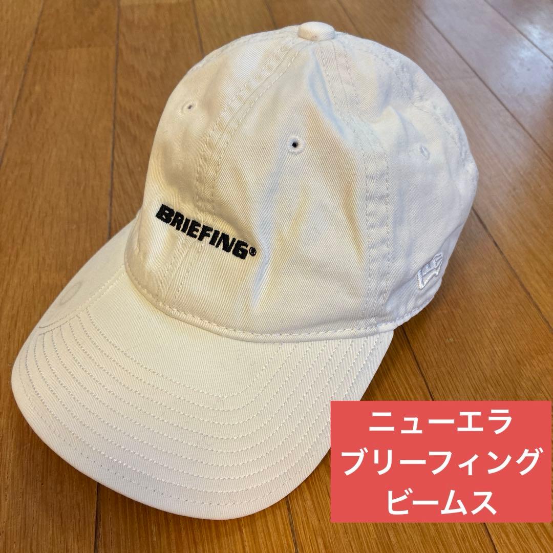 レア　BRIEFING BEAMS GOLF NEW ERA コラボキャップ　白 BEAMS GOLF（ビームス ゴルフ）A-FLEX メッシュ フラッグロゴ キャップ