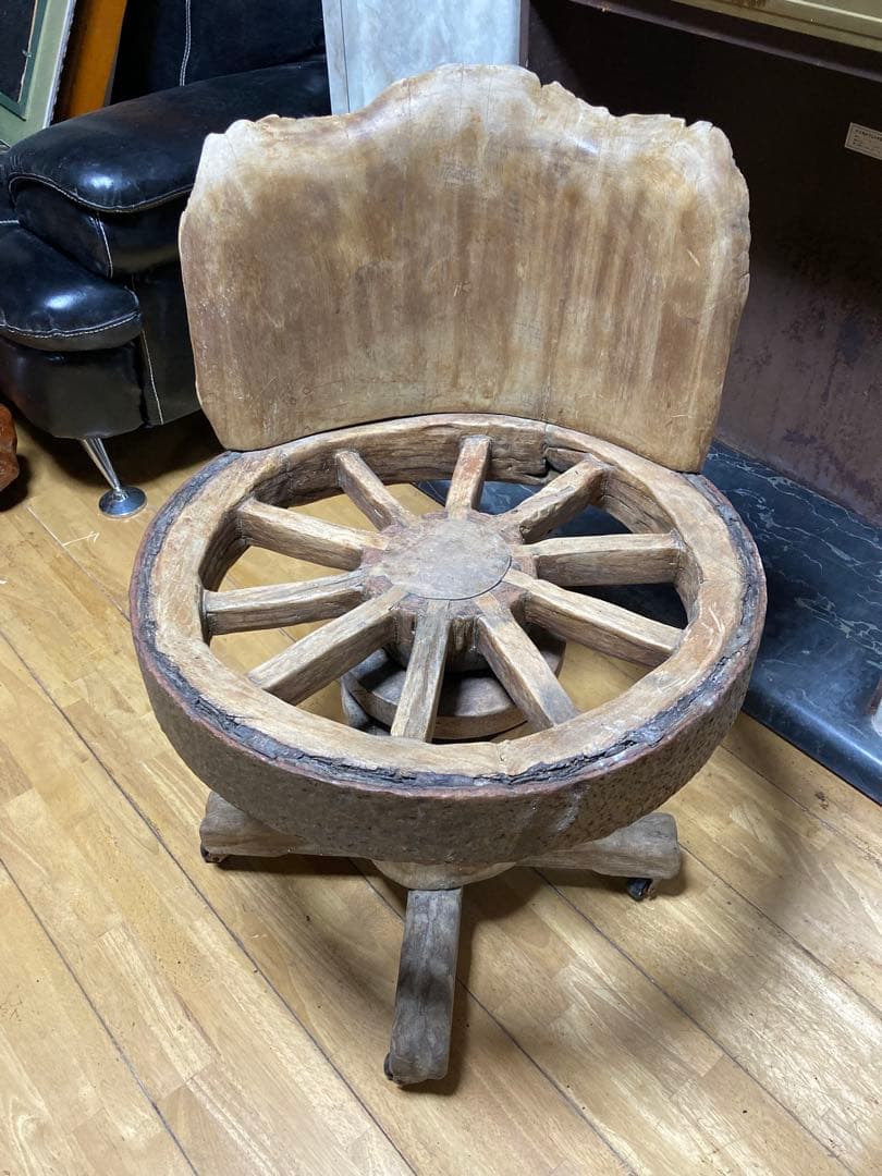 車輪型 椅子 チェア 木製 No.2 7179338_0.jpg