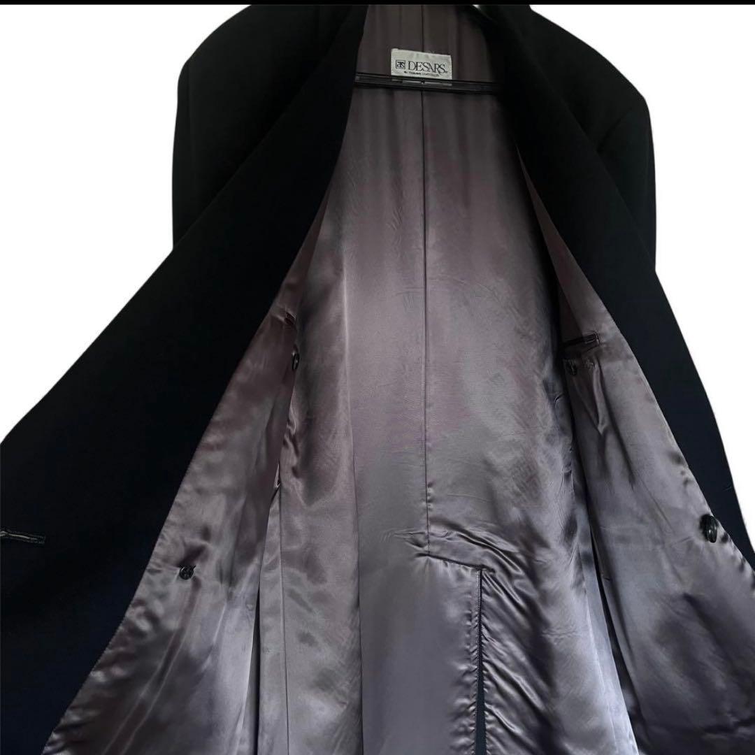 カシミヤ100% ダブルブレストチェスターコート ネイビー 日本製 - メルカリ