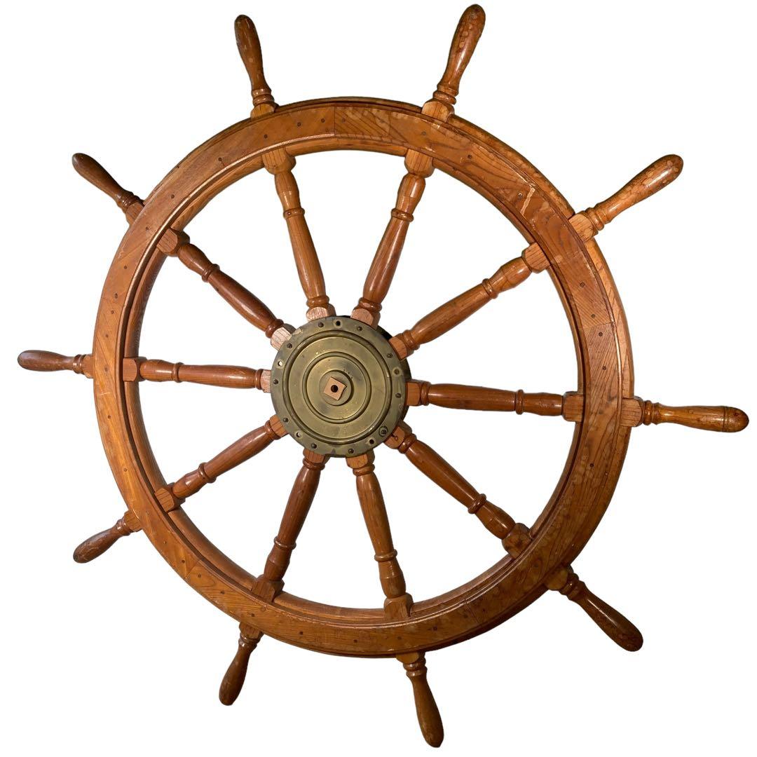 ✨超特大サイズ　舵輪　直径133センチ　真鍮製　インテリア　什器　店舗 you07001_2.jpg