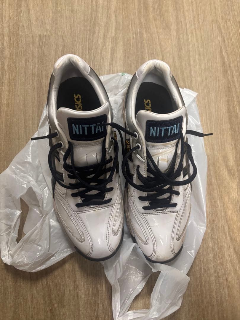 ASICS NITTAI トレーニングシューズ ホワイト/ブラック ASICS（アシックス） 【サイズ交換送料無料】ホワイト×ネイビー 野球