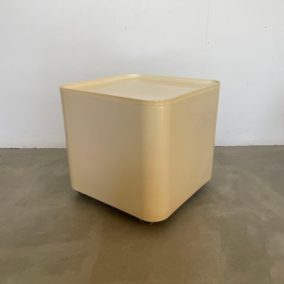 70‘s ヴィンテージ スペースエイジ デザイン トロリー サイドテーブル デンマークヴィンテージ サイドテーブル シェルフ チーク材 北欧家具