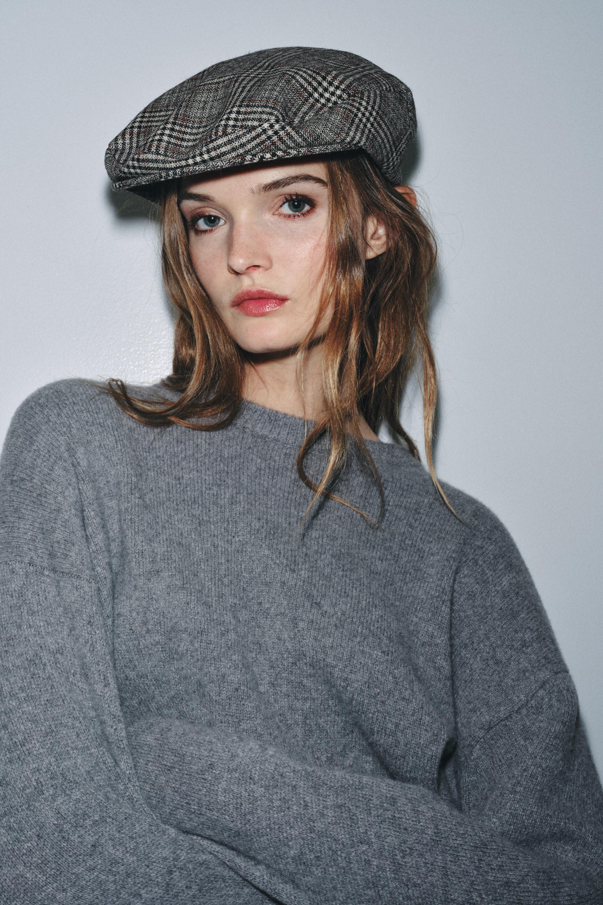 WOOL PLAID BERET - Gray | ZARA United States